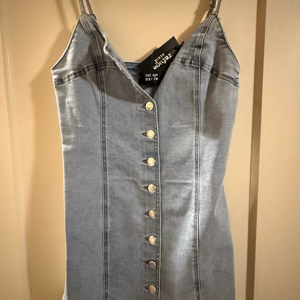 Refuge Denim Mini Dress - Blue